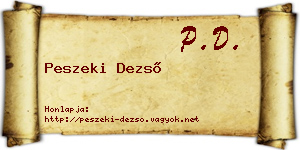 Peszeki Dezső névjegykártya