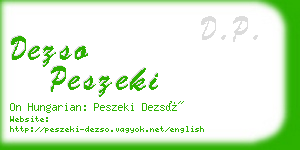 dezso peszeki business card